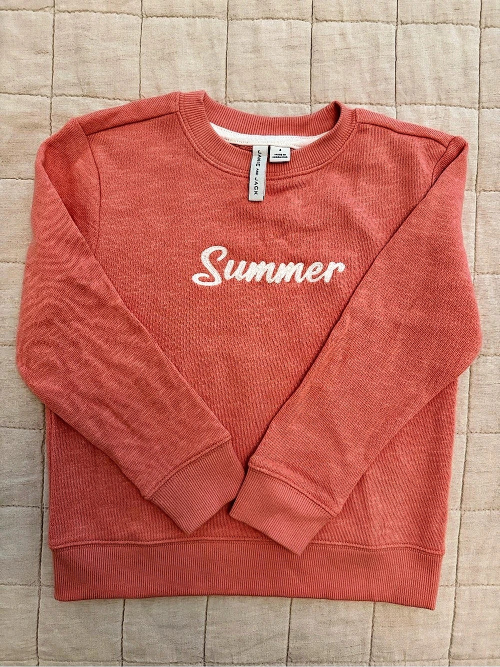 Janie and Jack โSummerโ Coral Sweatshirt 4T